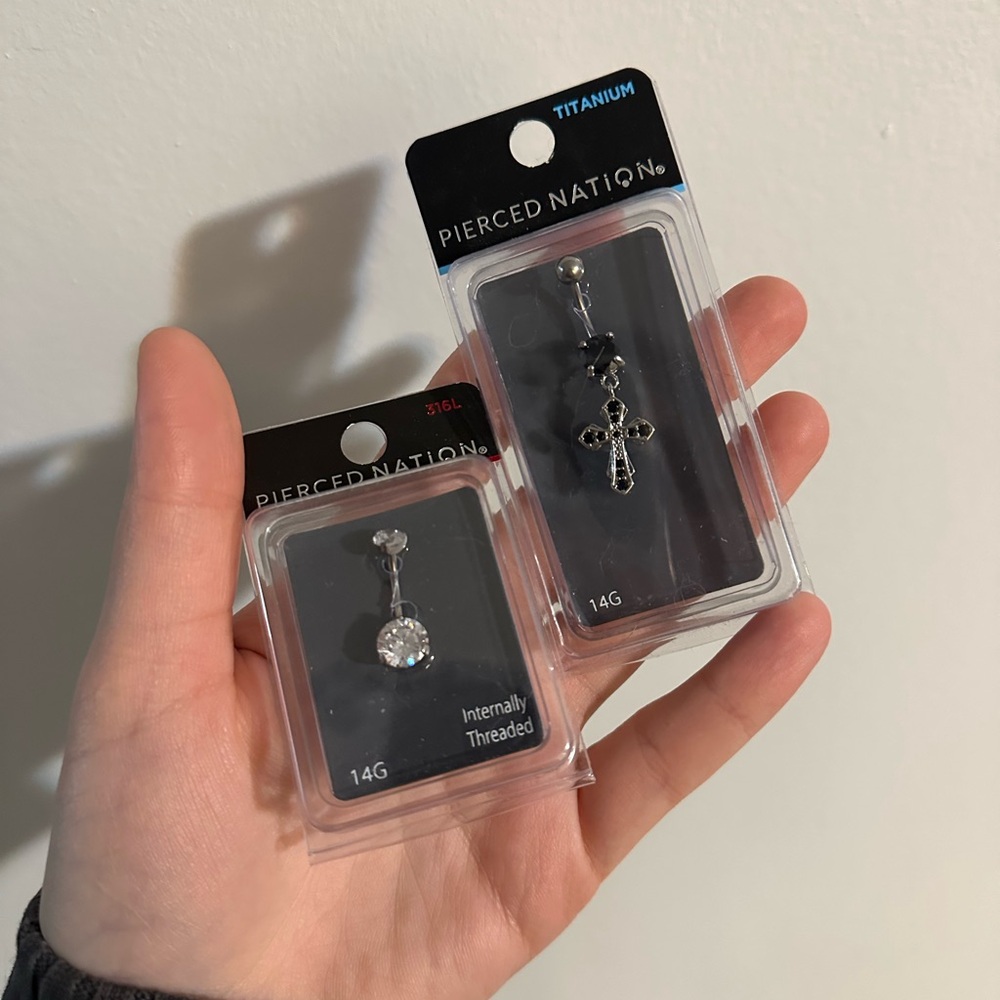 2 pairs of belly rings 14g brand new